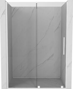 Mexen Velar, nyitható tolóajtó 130x200 cm, 8mm átlátszó üveg, fehér profil, 871-130-000-01-20