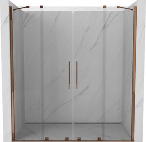Mexen Velar Duo, nyitható tolóajtó 170x200 cm, 8mm átlátszó üveg, rózsa arany, 871-170-000-02-60