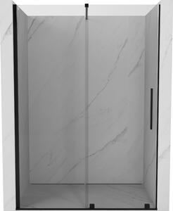 Mexen Velar tolóajtós zuhanyajtó 130 cm, átlátszó, fekete - 871-130-000-01-70