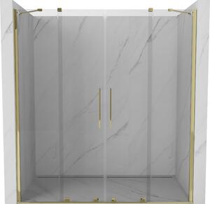 Mexen Velar Duo, nyitható tolóajtó 170x200 cm, 8mm átlátszó üveg, arany fényes, 871-170-000-02-50