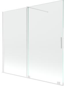 Mexen Velar, 2 szárnyas eltolható kádparaván 170 x 150 cm, 8mm átlátszó üveg, fehér profil, 896-170-000-01-20