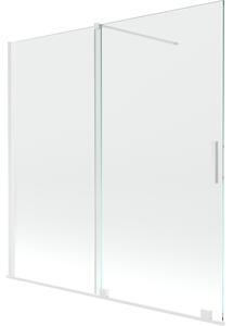 Mexen Velar, 2 szárnyas eltolható kádparaván 160 x 150 cm, 8mm átlátszó üveg, fehér profil, 896-160-000-01-20