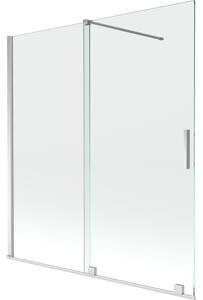 Mexen Velar, 2 szárnyas eltolható kádparaván 150 x 150 cm, 8mm átlátszó üveg, króm profil, 896-150-000-01-01