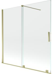 Mexen Velar, 2 szárnyas eltolható kádparaván 160 x 150 cm, 8mm átlátszó üveg, arany fényes profil, 896-160-000-01-50