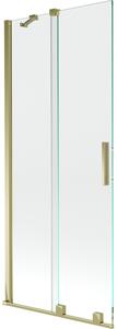 Mexen Velar, 2 szárnyas eltolható kádparaván 80 x 150 cm, 8mm átlátszó üveg, arany fényes profil, 896-080-000-01-50
