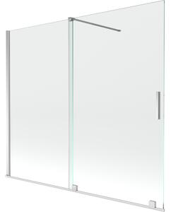 Mexen Velar kétszárnyú, eltolható kádparaván 180 x 150 cm, átlátszó, króm - 896-180-000-01-01