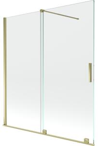 Mexen Velar, 2 szárnyas eltolható kádparaván 150 x 150 cm, 8mm átlátszó üveg, arany fényes profil, 896-150-000-01-50