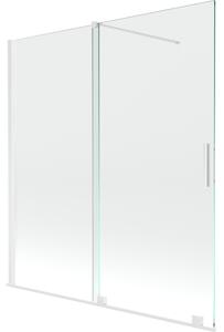Mexen Velar, 2 szárnyas eltolható kádparaván 150 x 150 cm, 8mm átlátszó üveg, fehér profil, 896-150-000-01-20