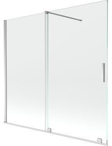 Mexen Velar, 2 szárnyas eltolható kádparaván 170 x 150 cm, 8mm átlátszó üveg, króm profil, 896-170-000-01-01