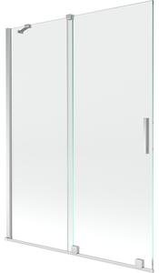 Mexen Velar, 2 szárnyas eltolható kádparaván 130 x 150 cm, 8mm átlátszó üveg, króm profil, 896-130-000-01-01