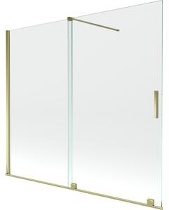 Mexen Velar, 2 szárnyas eltolható kádparaván 180 x 150 cm, 8mm átlátszó üveg, arany fényes profil, 896-180-000-01-50