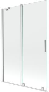 Mexen Velar, 2 szárnyas eltolható kádparaván 120 x 150 cm, 8mm átlátszó üveg, króm profil, 896-120-000-01-01