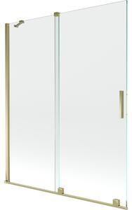 Mexen Velar, 2 szárnyas eltolható kádparaván 140 x 150 cm, 8mm átlátszó üveg, arany fényes profil, 896-140-000-01-50
