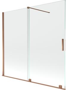 Mexen Velar, 2 szárnyas eltolható kádparaván 170 x 150 cm, 8mm átlátszó üveg, rózsaszín arany, 896-170-000-01-60