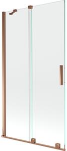 Mexen Velar, 2 szárnyas eltolható kádparaván 100 x 150 cm, 8mm átlátszó üveg, rózsaszín arany, 896-100-000-01-60