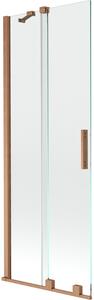 Mexen Velar, 2 szárnyas eltolható kádparaván 70 x 150 cm, 8mm átlátszó üveg, rézmatt, 896-070-000-01-65