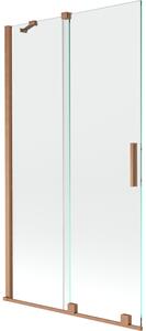 Mexen Velar, 2 szárnyas eltolható kádparaván 100 x 150 cm, 8mm átlátszó üveg, rézmatt, 896-100-000-01-65