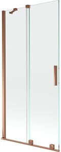 Mexen Velar, 2 szárnyas eltolható kádparaván 90 x 150 cm, 8mm átlátszó üveg, rózsaszín arany, 896-090-000-01-60
