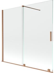 Mexen Velar, 2 szárnyas eltolható kádparaván 170 x 150 cm, 8mm átlátszó üveg, rézmatt, 896-170-000-01-65