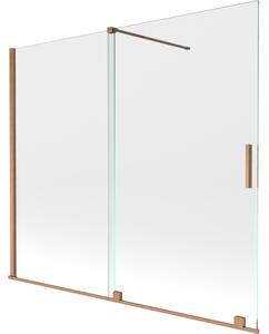 Mexen Velar, 2 szárnyas eltolható kádparaván 180 x 150 cm, 8mm átlátszó üveg, rézmatt, 896-180-000-01-65