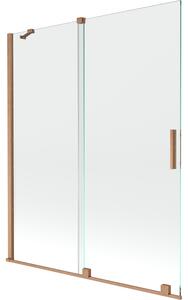 Mexen Velar, 2 szárnyas eltolható kádparaván 140 x 150 cm, 8mm átlátszó üveg, rézmatt, 896-140-000-01-65