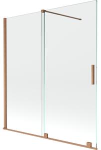 Mexen Velar, 2 szárnyas eltolható kádparaván 150 x 150 cm, 8mm átlátszó üveg, rézmatt, 896-150-000-01-65