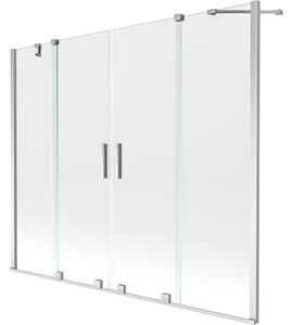 Mexen Velar Duo 2 szárnyú, toló fürdőkádparaván 190 x 150 cm, átlátszó, króm - 896-190-000-02-01