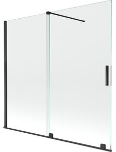 Mexen Velar, 2 szárnyas eltolható kádparaván 170 x 150 cm, 8mm átlátszó üveg, fekete matt, 896-170-000-01-70