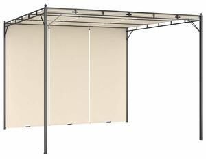 Krémszínű kerti pavilon oldalfüggönnyel 3 x 3 x 2,25 m