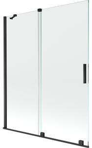 Mexen Velar kétszárnyú tolózuhanyfal 140 x 150 cm, átlátszó, fekete - 896-140-000-01-70