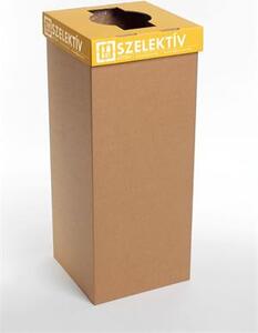 Szelektív hulladékgyűjtő, 50 l, RECOBIN Office, sárga (URE034)