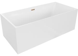 Mexen Nita, szabadon álló kád 170 x 80 cm, fehér, rózsaszín arany túlfolyó, 52091708000-60