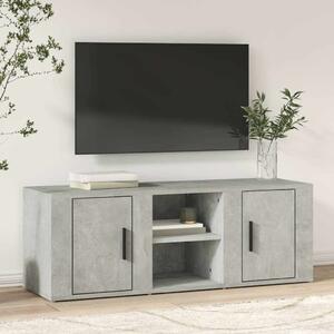 Betonszürke szerelt fa TV-szekrény 100 x 31,5 x 35 cm