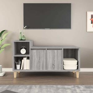 Szürke sonoma színű szerelt fa TV-szekrény 100x35x55 cm
