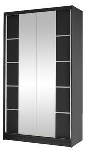 Gardróbszekrény Closico Fractor V, Laminált forgácslap, 200x100x58cm, Fekete