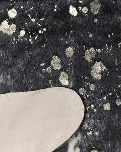 Fekete-Fehér Mű Marhabőr Szőnyeg Arany Foltokkal 130 x 170 cm BOGONG