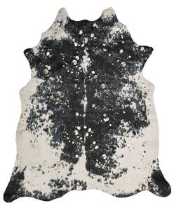 Fekete-Fehér Mű Marhabőr Szőnyeg Arany Foltokkal 150 x 200 cm BOGONG