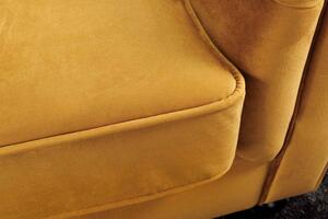 Design 3-szémelyes ülőgarnitúra Chesterfield 192 cm mustársárga bársony