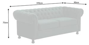 Design 3-szémelyes ülőgarnitúra Chesterfield 192 cm sötétzöld bársony