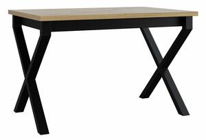 Asztal Victorville 300, Fekete, Sonoma tölgy, 75x80x140cm, Hosszabbíthatóság, Laminált forgácslap, Fém