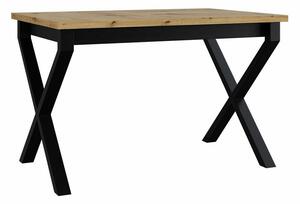 Asztal Victorville 300, Artisan tölgy, Fekete, 75x80x140cm, Hosszabbíthatóság, Laminált forgácslap, Fém
