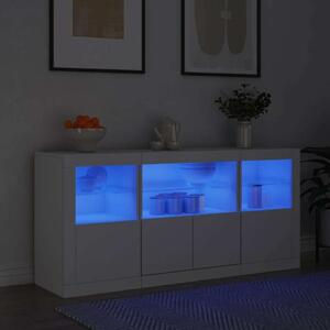VidaXL LED-es Tálalószekrény - Fehér - 142,5cm