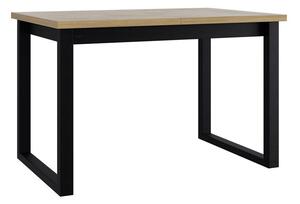 Asztal Victorville 327, Fekete, Sonoma tölgy, 78x92x160cm, Hosszabbíthatóság, Laminált forgácslap, Fém