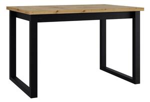 Asztal Victorville 327, Fekete, Artisan tölgy, 78x92x160cm, Hosszabbíthatóság, Laminált forgácslap, Fém
