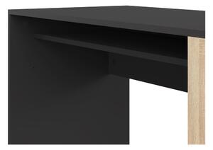 Fekete íróasztal tölgyfa dekorral 114x50 cm Yale - TemaHome