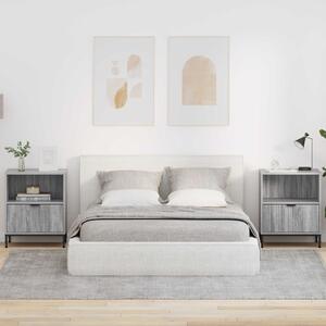 Éjjeliszekrény 2 db Szürke sonoma 49 x 36 x 61 cm Szerelt fa