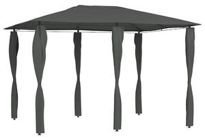 Antracitszürke pavilon oszlop takarókkal 3 x 4 x 2,6 m 160 g/m²