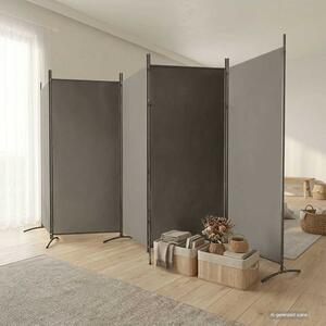 5 paneles antracitszürke szövet térelválasztó 433x180 cm