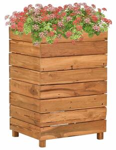 Újrahasznosított tíkfa és acél magaságyás 50 x 40 x 72 cm