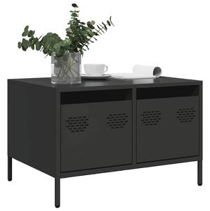 Fekete hidegen hengerelt acél TV-szekrény 68 x 50 x 43,5 cm
